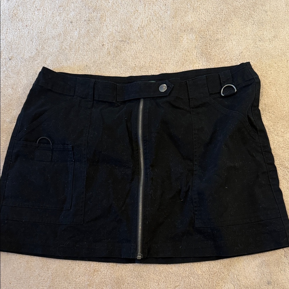Black cargo skirt